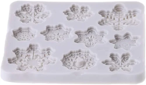 Vista 5 de Molde de silicona para pastel de fondant de copo de nieve de Navidad, molde de caramelo de chocolate, decoración de bricolaje, decoraciones