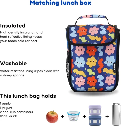 Vista 6 de J World Lollipop Kids Juego de Mochila Rodante y Bolsa de Almuerzo para Escuela Primaria. Maleta de Mano con Ruedas, Tamaño único