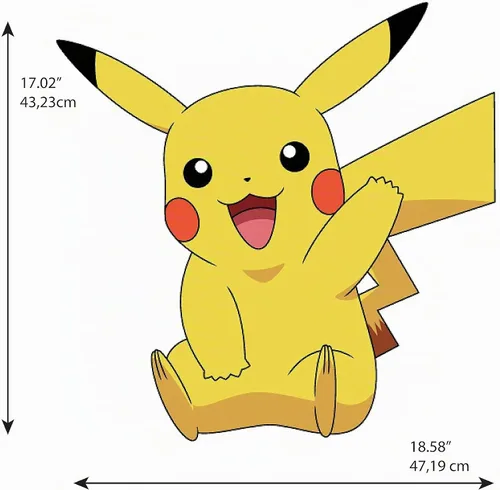 Vista 4 de RoomMates RMK4821GM Pikachu - Calcomanías de pared gigantes para despegar y pegar