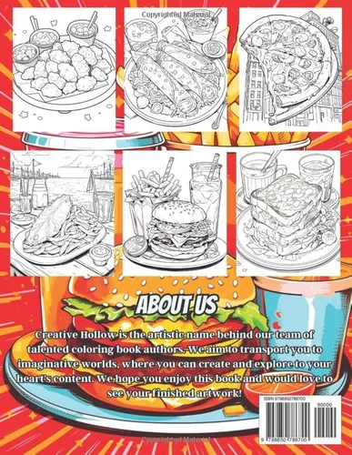 Vista 2 de Junk Food! Coloring Book 25+ Magnificent Meals like Burgers, Tacos, Fish, Chicken & Fries - For Adults & Teens Relaxation