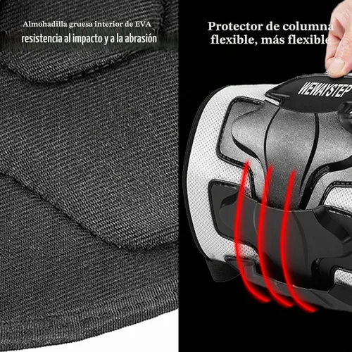 Vista 4 de Protector de Pecho para Bicicleta de Tierra para Niños - Chaleco de Armadura de Motocicleta Motocross con Rodilleras y Coderas - Traje de Protección