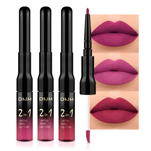 Vista 34 de evpct Juego de 3 lápices labiales líquidos y delineadores de labios para mujeres, 24 horas de larga duración, 24 horas, lápiz labial mate de larga