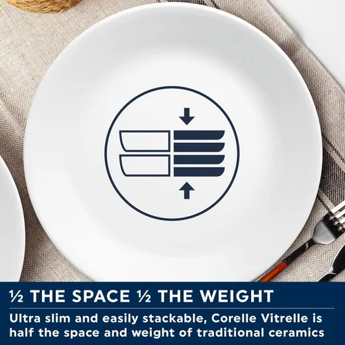 Vista 7 de Corelle Livingware - Placa de postre, 8-1/2 pulgadas, color blanco, juego de 6