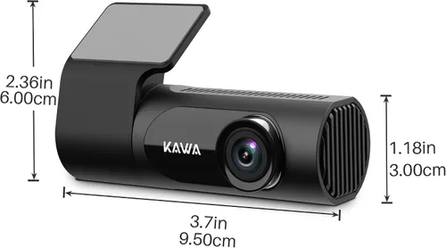 Vista 8 de KAWA Dash Cam 2K, cámara WiFi para tablero de automóviles 1440P con control de voz manos libres, visión nocturna, mini cámara frontal oculta