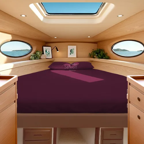 Vista 20 de Universal V Berth - Juego de sábanas de 4 piezas para barco, 100% algodón egipcio, la mejor ropa de cama de barco V, se adapta a colchones de hasta