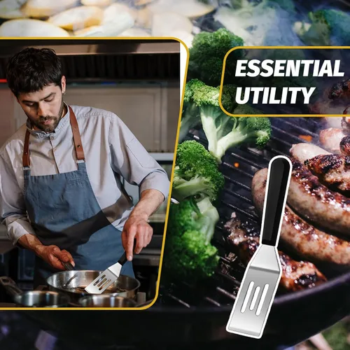 Vista 6 de Patelai Paquete de 5 espátulas pequeñas, mini espátula para servir y voltear, espátula para brownies, para servir y voltear, para cocinar Agarradera