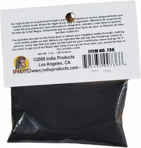 Vista 2 de INDIO Sal negra de 1 oz - Rituales y hechizos de protección Wiccan (1 paquete)