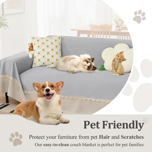 Vista 4 de Foreate Funda de Sofá Impermeable para Mascotas Extra Ancha Resistente al Agua Funda Seccional de Sofá Lavable para 3 Cojines Protectores de Sofá a