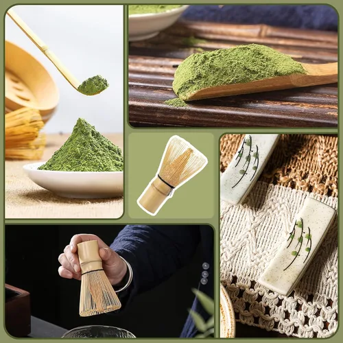 Vista 8 de Juego de 6 batidores de matcha, kit de herramientas de fabricación de matcha ceremonial japonés para batidor de bambú, cuchara de matcha, cuchara