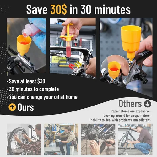 Vista 12 de West Biking Kit profesional de purga de freno de disco hidráulico para todos los DOT Code5 Code R Juicy J3 J5 J7 Ultimate Elixir E1 E3 E5 E7 Er Xx