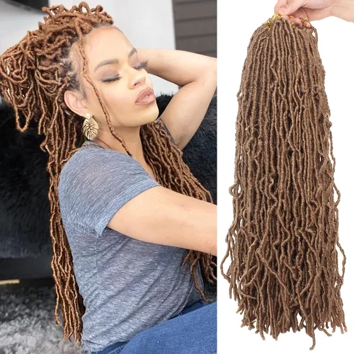 Vista 33 de Extensiones de pelo sintético, estilo diosa, rizado, ondulado, trenzas, pre-rizado, suave, para mujeres