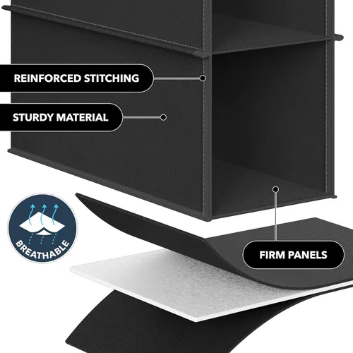 Vista 4 de Simple Houseware - Organizador de armario con 10 estantes para zapatos, colgante, negro