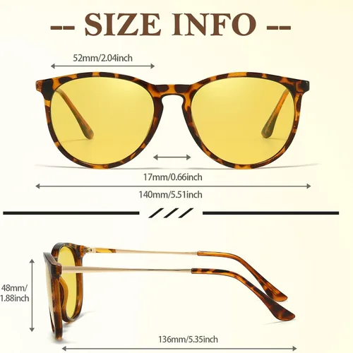 Vista 5 de FIMILU Lentes de conducción nocturna para mujeres y hombres, lentes polarizados de visión nocturna que reducen el deslumbramiento para la noche 8859
