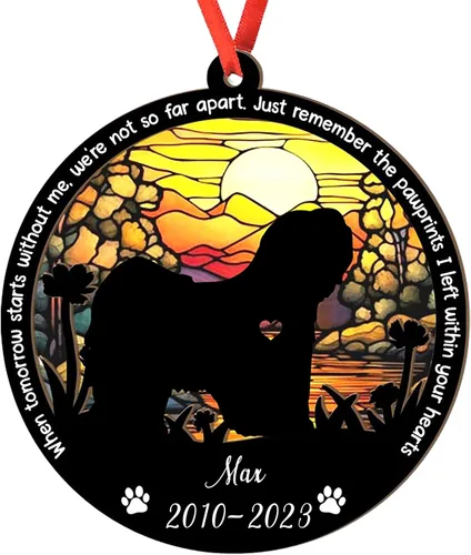 Vista 57 de Adorno personalizado para atrapasoles de sabueso afgano, adorno de Navidad de sabueso afgano – Regalo para perro amante, sabueso afgano