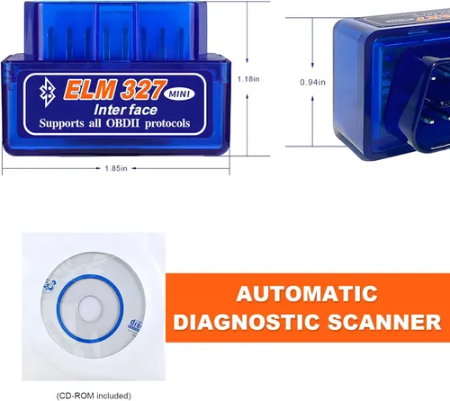 Vista 2 de Sun Walker ELM327 OBDII - Escáner de diagnóstico automático para automóvil, interfaz ELM327 profesional detector de fallas Bluetooth, mini lector