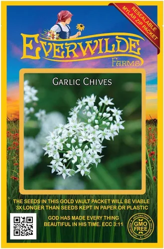 Vista 4 de Everwilde Farms - Semillas de hierbas de cebollino de ajo de 1 onza - Gold Vault