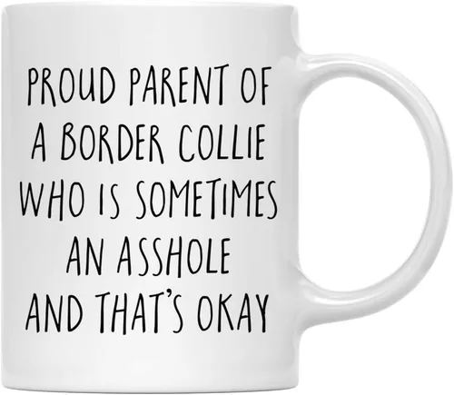 Vista 101 de Andaz Press Funny Dog - Taza de café de 11 onzas, regalo de broma, orgulloso padre de un afenpinscher que es a veces un gilipollas y eso está bien