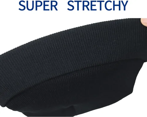 Vista 4 de SHEVERCH Classic Plain Knit Cuffed Beanie Acrylic Thermal Winter Beanie Hat for Men Women Warm Skull Hat Cap