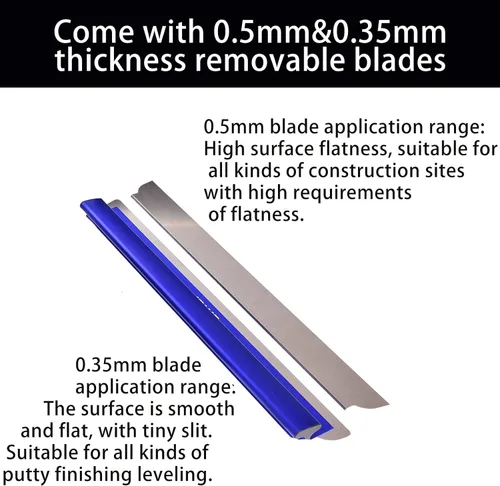 Vista 2 de Herramientas para yeso Cuchilla para yeso con mango extensible - 7", 10" 14" 16" y 24" Cuchillas de aluminio extruido Acero inoxidable 301
