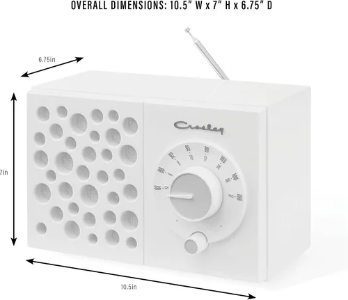 Vista 7 de Crosley CR3042A-BK Maverick Radio AM/FM portátil con receptor Bluetooth, color negro