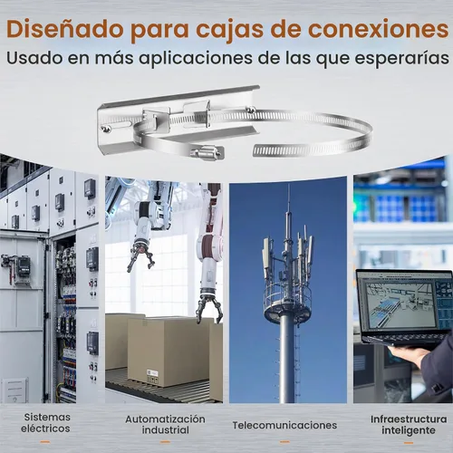 Vista 7 de QILIPSU Kits de montaje de poste, soportes de acero inoxidable 304 de 6.9 x 1.9 pulgadas con abrazaderas ajustables de 2 a 8 pulgadas para cajas