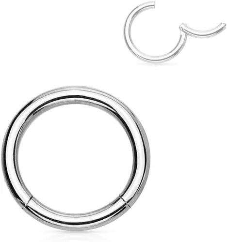 Vista 12 de Forbidden Body Jewelry - Piercing para la nariz de acero quirúrgico 316L con bisagra, 14G, 16G, 18G, diámetro de 15/64, 5/16, 25/64, 15/32 pulgadas