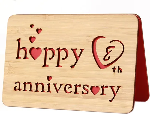 Vista 40 de Tarjeta de felicitación de madera para el primer aniversario, hecha a mano, 1 año, aniversario de boda, tarjeta de primer aniversario para ella, él