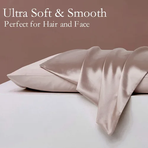 Vista 2 de JOGJUE Funda de almohada de seda para el pelo y la piel, 2 unidades, 100% seda de mora, funda de almohada hipoalergénica, suave, transpirable, ambos