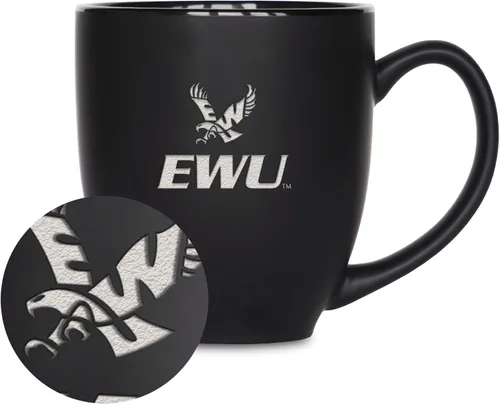 Vista 147 de Rico Industries - Taza de cerámica mate negra con grabado láser estándar de 15oz para NCAA (escuelas T & U) - Para bebidas calientes o frías