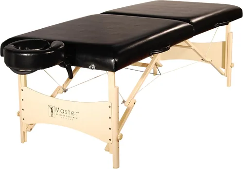 Vista 8 de Master Massage Balboa portátil de 30 pulgadas para masaje y ejercicio, cama de belleza en brillo negro con sistema de iluminación ambiental