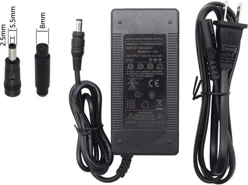 Vista 2 de Cargador adaptador de corriente AC/DC de 29.4V 2A 58.8W con certificación UL para batería de iones de litio de 24 V, para batería de litio 7S