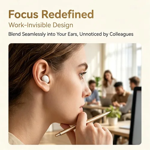 Vista 3 de Audífonos invisibles para dormir de lado, mini auriculares inalámbricos Bluetooth ultra pequeños, ajuste de presión cero, bloqueo de ruido