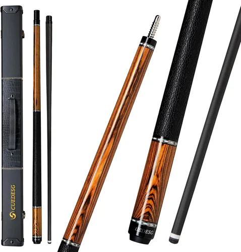 Vista 12 de Palo de Billar de Fibra de Carbono 10.5mm/11.8mm/12.5mm, Palo de Piscina de Baja Deflexión con Empuñadura de Madera Rara, Palo de Billar Profesional