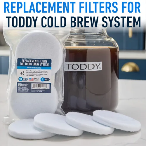 Vista 2 de Essential Values 8 Pack Cold Brew Coffee Filters - Replacement Coffee Filter Bags - Compatible with Toddy Cold Brew Maker