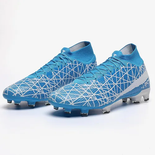 Vista 2 de lozoye Zapatos de fútbol de interior para hombre y mujer, tacos de fútbol de césped para niños grandes, botas de fútbol de tobillo alto AG FG TF