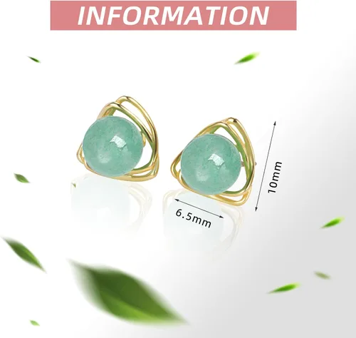 Vista 97 de Jade Earrings Studs,Green Jade Earrings for Women,925 Sterling Silver Earrings Studs for Sensitive Ears,Handmade Jade Earrings for Birthday