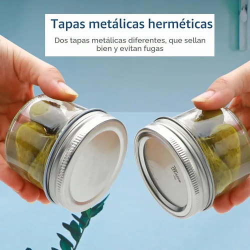 Vista 3 de Tarros pequeños de 4 onzas, paquete de 9 tarros de vidrio pequeños