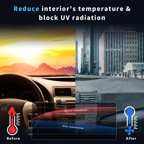 Vista 2 de auovo Cubierta de salpicadero compatible con Toyota Camry 2007-2011, accesorios protector de parasol antideslizante cubierta de alfombra
