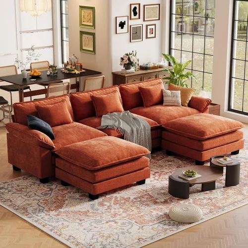 Vista 101 de CDCASA Silla de acento de gran tamaño de 50'' con otomana Asiento extra ancho y profundo estilo sofá nube para sala de estar, dormitorio, rincón