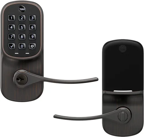 Vista 12 de Yale Assure - Manija electrónica de puerta con pantalla táctil, teclado no conectado de níquel satinado que proporciona entrada sin llave con código