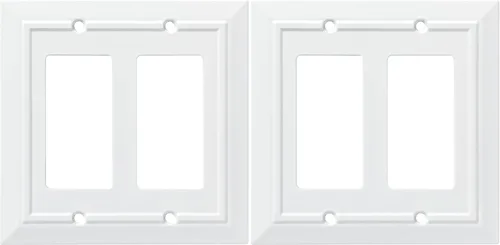 Vista 11 de Franklin Placa de pared/placa para interruptores/funda, simple, de arquitectura clásica, de bronce, Blanco, W35242-PW-C