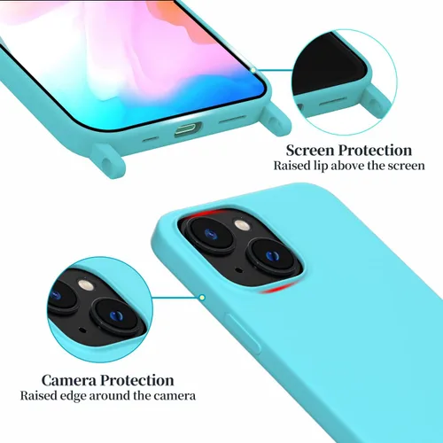 Vista 53 de Funda compatible con iPhone 8 Plus, iPhone 7 Plus/6 Plus/6S Plus con cordón, funda cruzada para iPhone con correa ajustable de silicona para iPhone