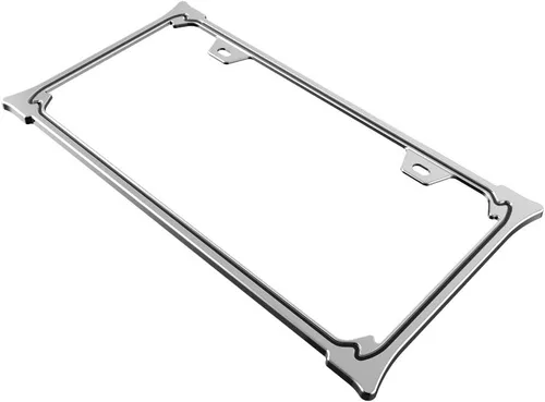 Vista 2 de Marcos de matrícula cromados 3D, aleación de zinc puro (patrón de cuerno 3D)
