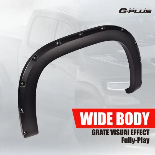 Vista 5 de G-PLUS Fender Flare compatible con GMC Sierra 1500 2007-2013, 4 remaches de bolsillo texturizados Offroad