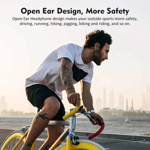 Vista 3 de PARAMITA DG08 Auriculares de conducción ósea, Bluetooth 5.3, auriculares inalámbricos impermeables deportivos con micrófono, para entrenamientos