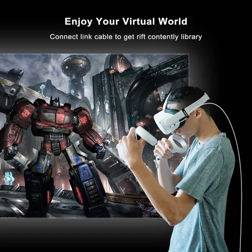 Vista 4 de Aukelan Cable Link de 16 pies compatible con Oculus Quest 2Steam VR y PC transferencia de datos de alta velocidad y carga rápida 3A cable USB 30 a