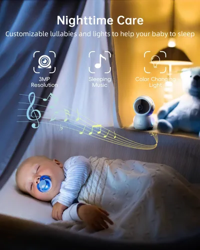 Vista 9 de ZUMIMALL Cámaras 5MP 5G para seguridad en el hogar al aire libre, monitor de bebé WiFi 5G/2.4G con cámara y audio, cámara de seguridad de grabación