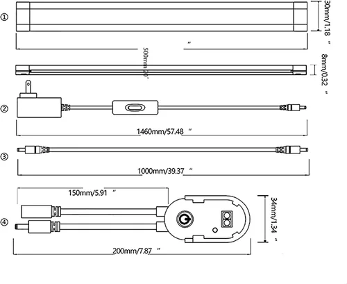 Vista 4 de LAMPAOUS Luces debajo del gabinete para cocina, iluminación activada por sensor de onda manual, kit de luces para colocar debajo del fregadero