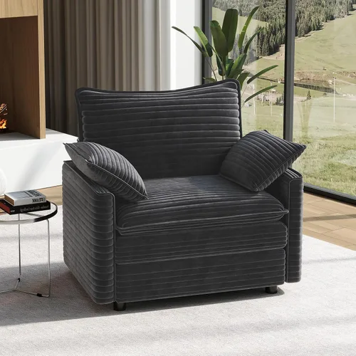 Vista 106 de Vesgantti Sofá modular de 108 pulgadas, cómodo sofá de nube con asiento profundo otomano movible, sofá modular en forma de L, sofás seccionales