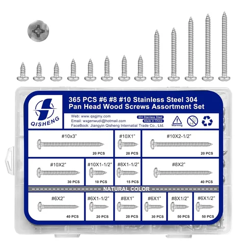 Vista 19 de QISHENG Black Head 100 PCS #4x1/4(0.25 pulgadas) Tornillos Phillips para Madera de Cabeza Redonda de Acero Inoxidable, Tornillo de Acero Inoxidable